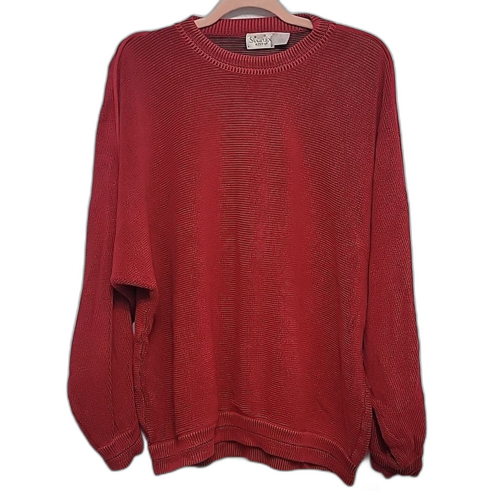 St. Croix Knits Red Striped Crewneck Sweater XL | Oversized Classic Knit - Picture 1 of 9
